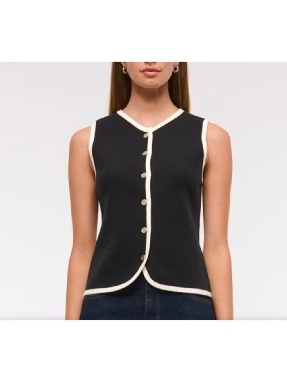 The A&F Mara High-V LuxeLoft Sweater Vest XS Preppy, Academia, Capsule